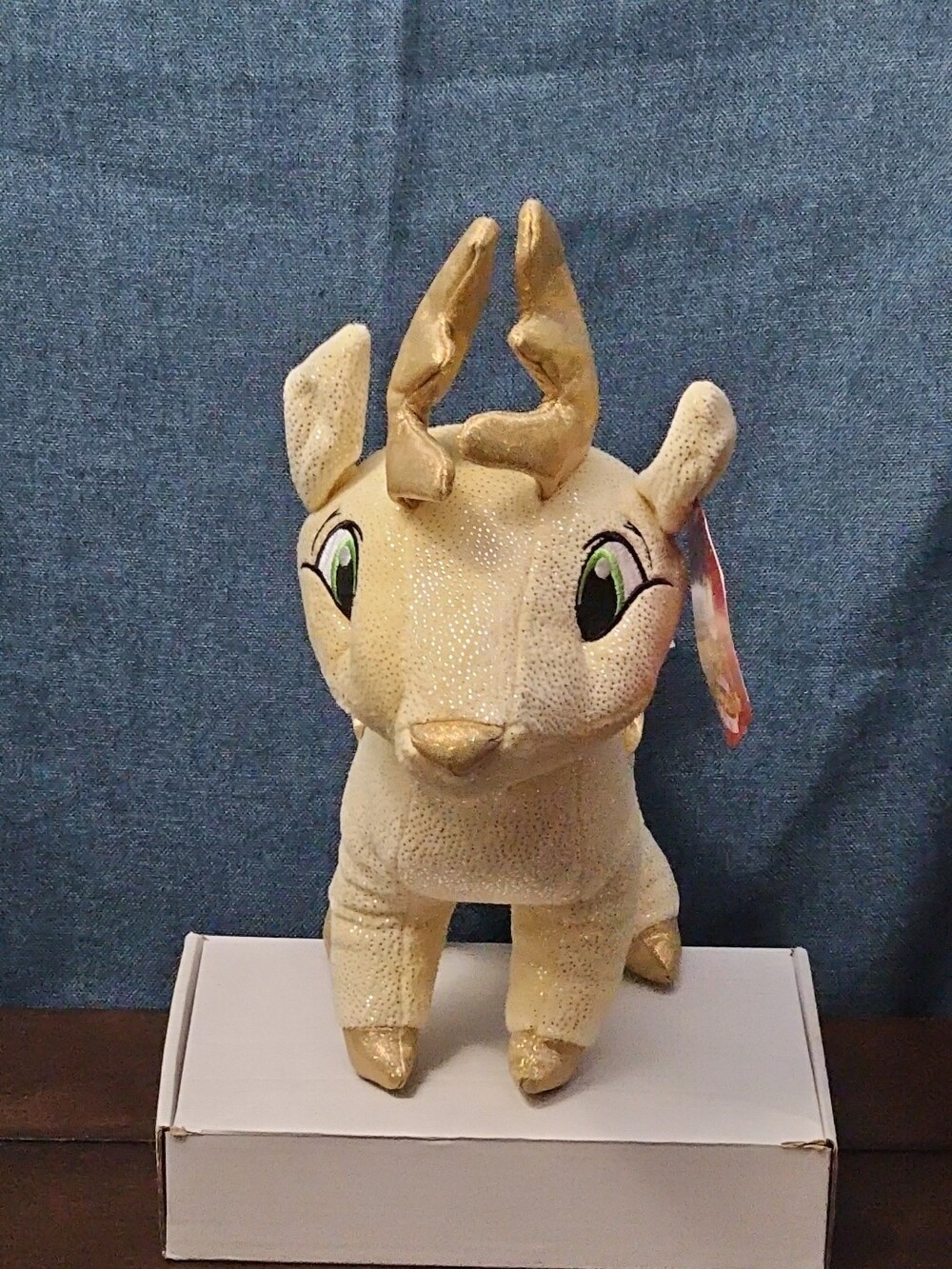 Sugar Loaf Santa’s Classic Reindeer | DASHER White Gold Sparkle Plush | Rare - Picture 9 of 16